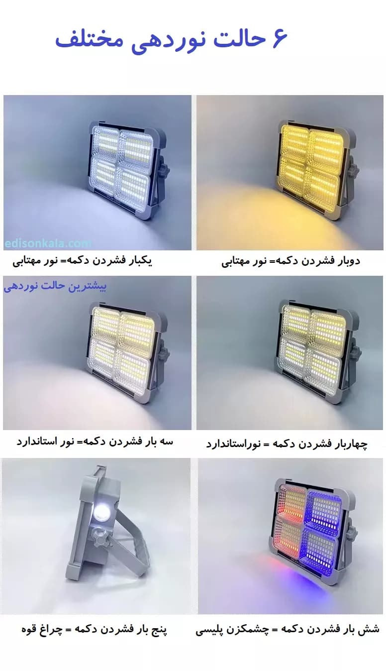 چراغ و پاوربانک شارژی خورشیدی 200 وات Solar Light — تصویر ۳