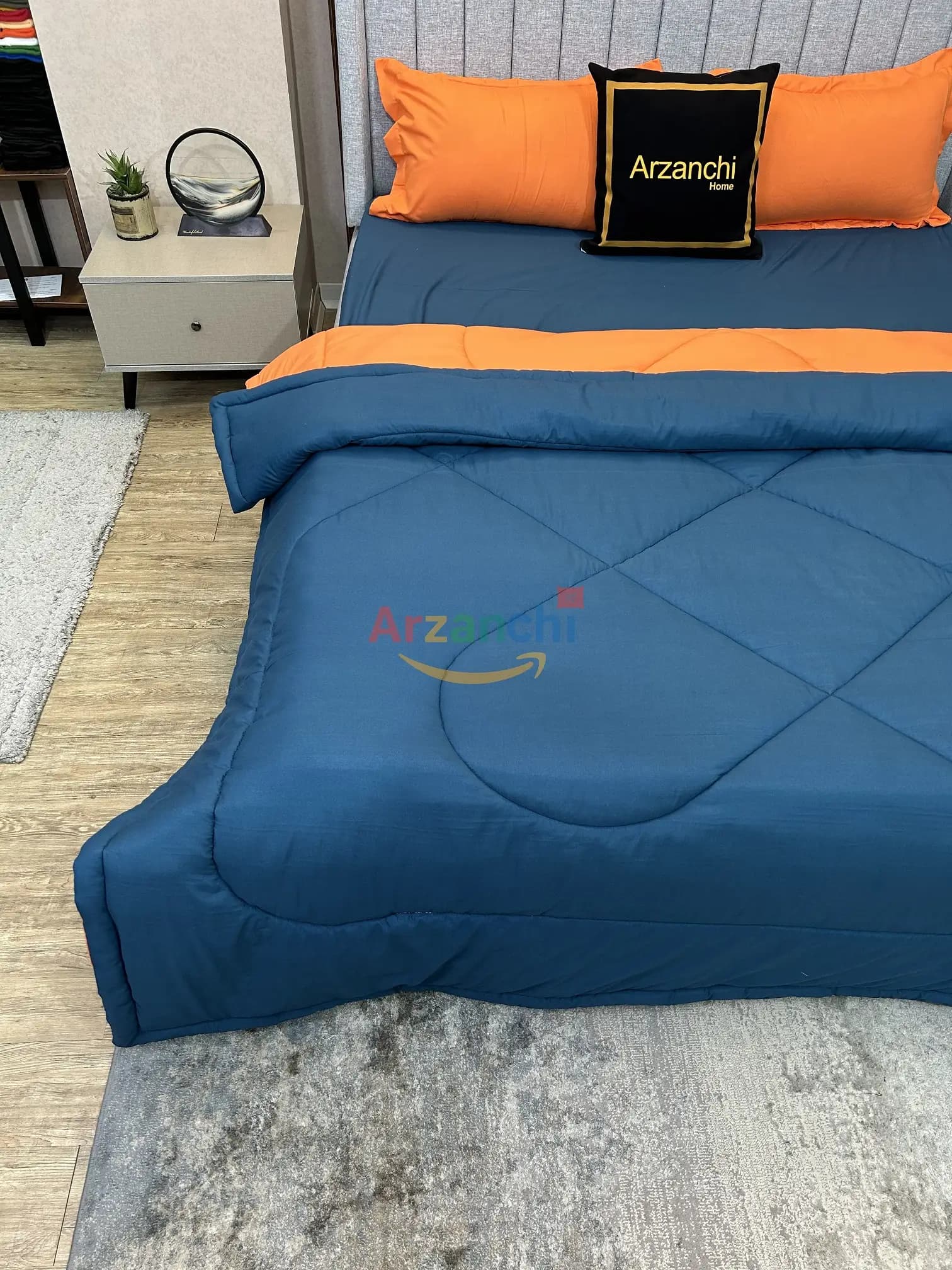 روتختی ساده آبی نفتی و نارنجی کد S917