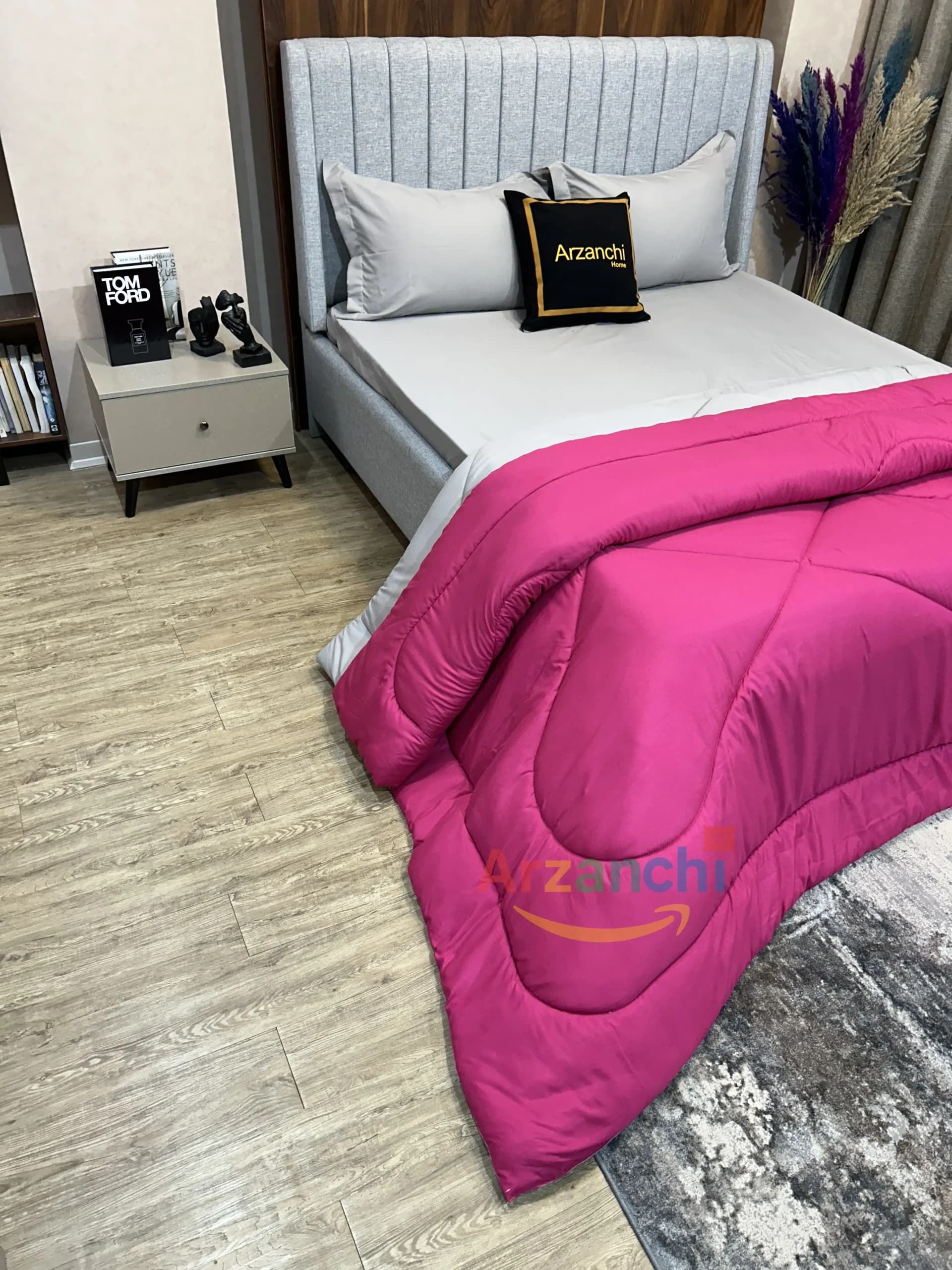 روتختی ساده طوسی و سرخابی کد S634 ارزانچی — تصویر ۵