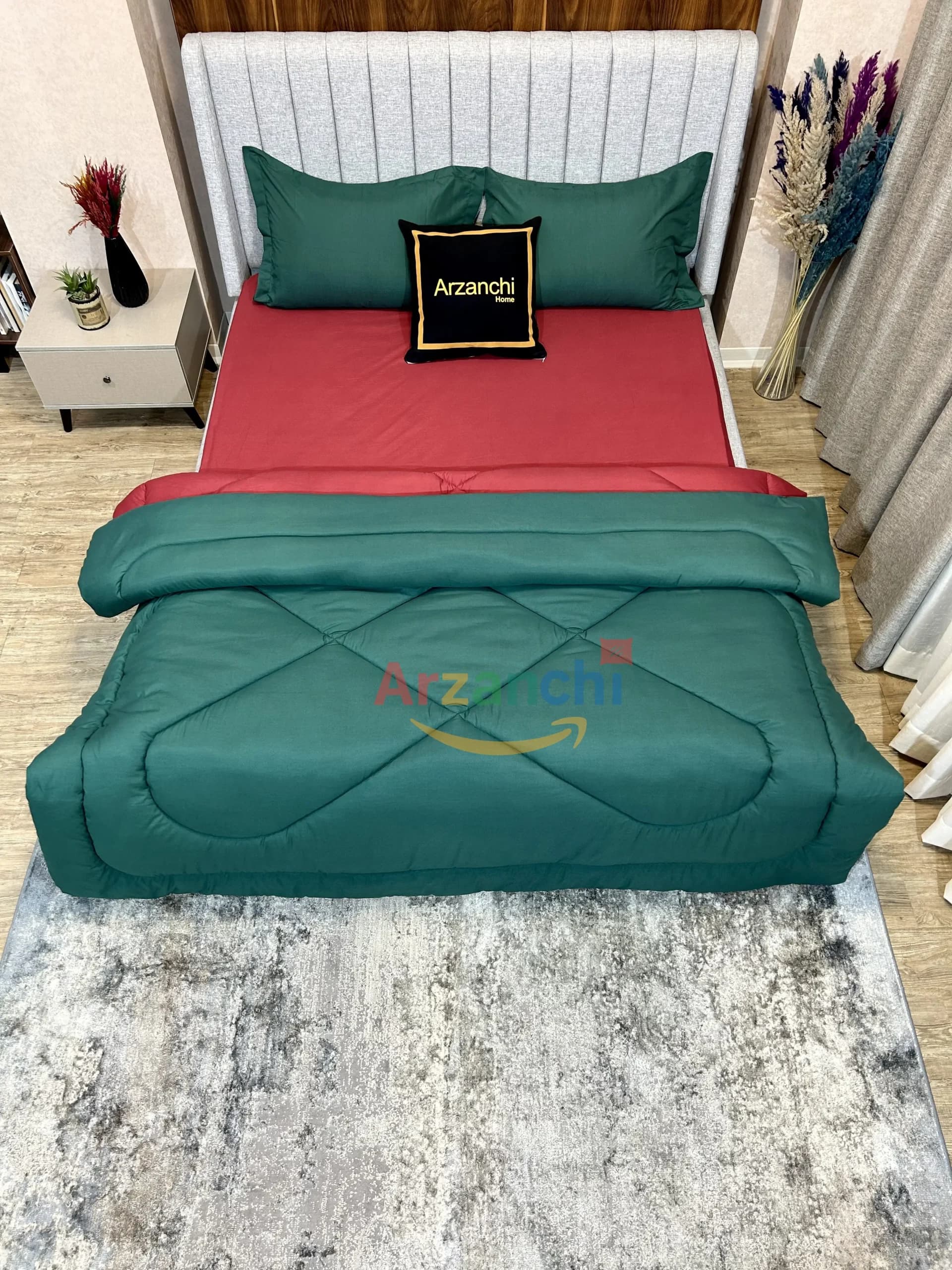 روتختی ساده سبز یشمی و قرمز کد S636 ارزانچی