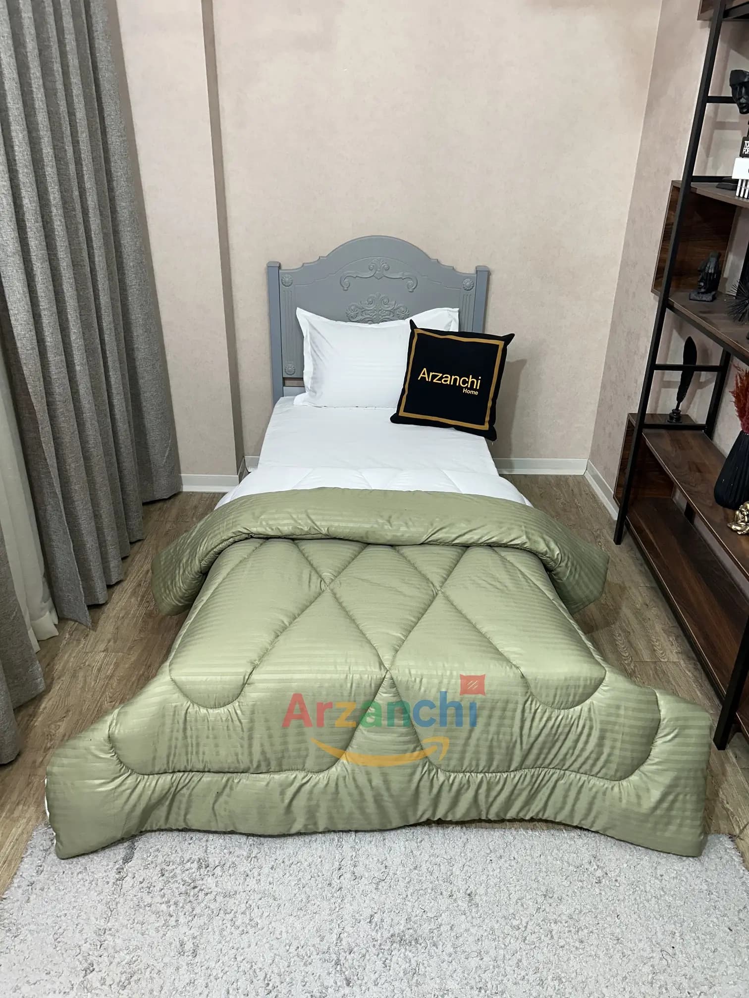 روتختی هتلی سبز صدری و سفید کد H820 ارزانچی — تصویر ۲
