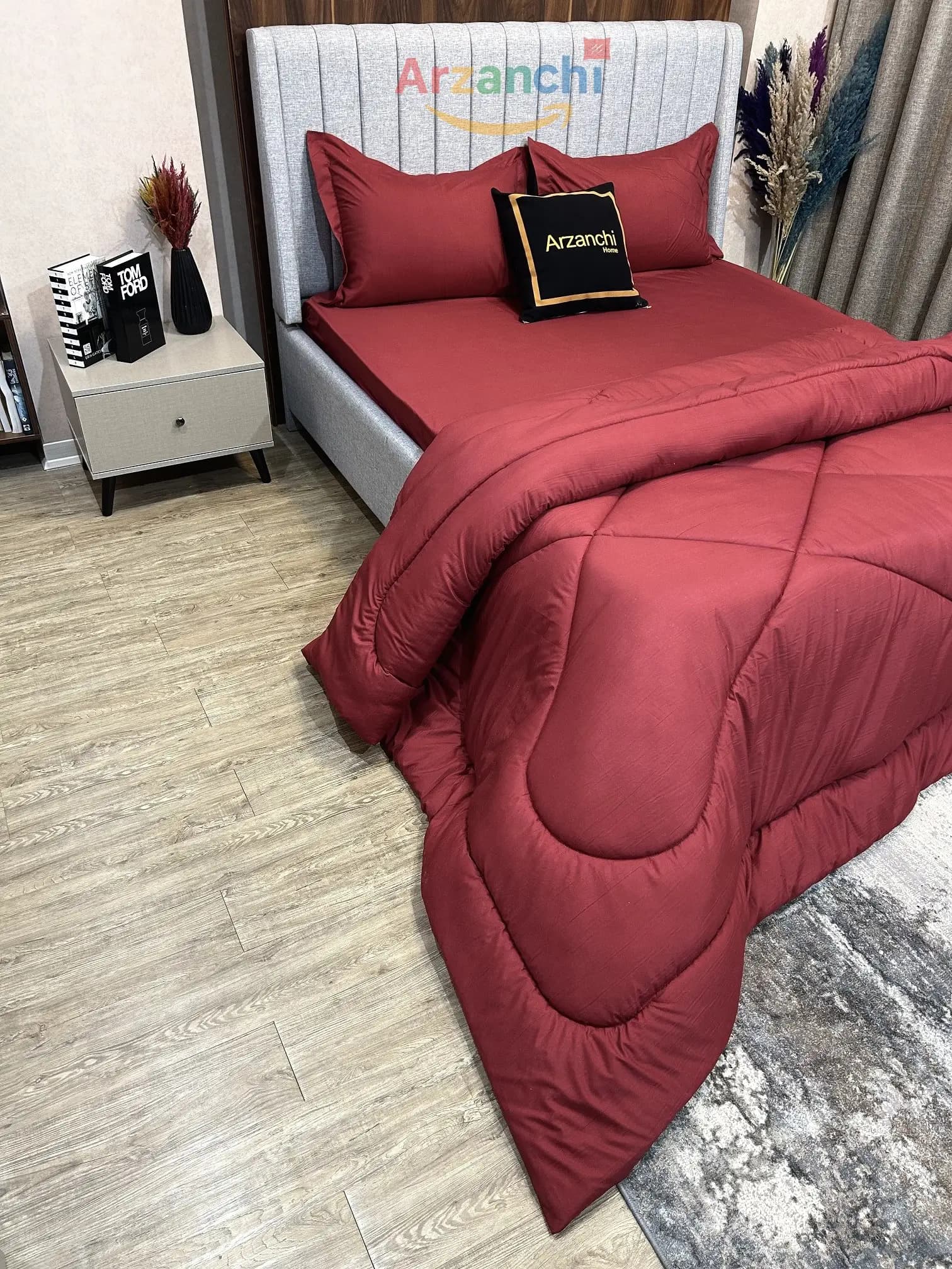 روتختی ساده زرشکی کد S633 ارزانچی — تصویر ۲