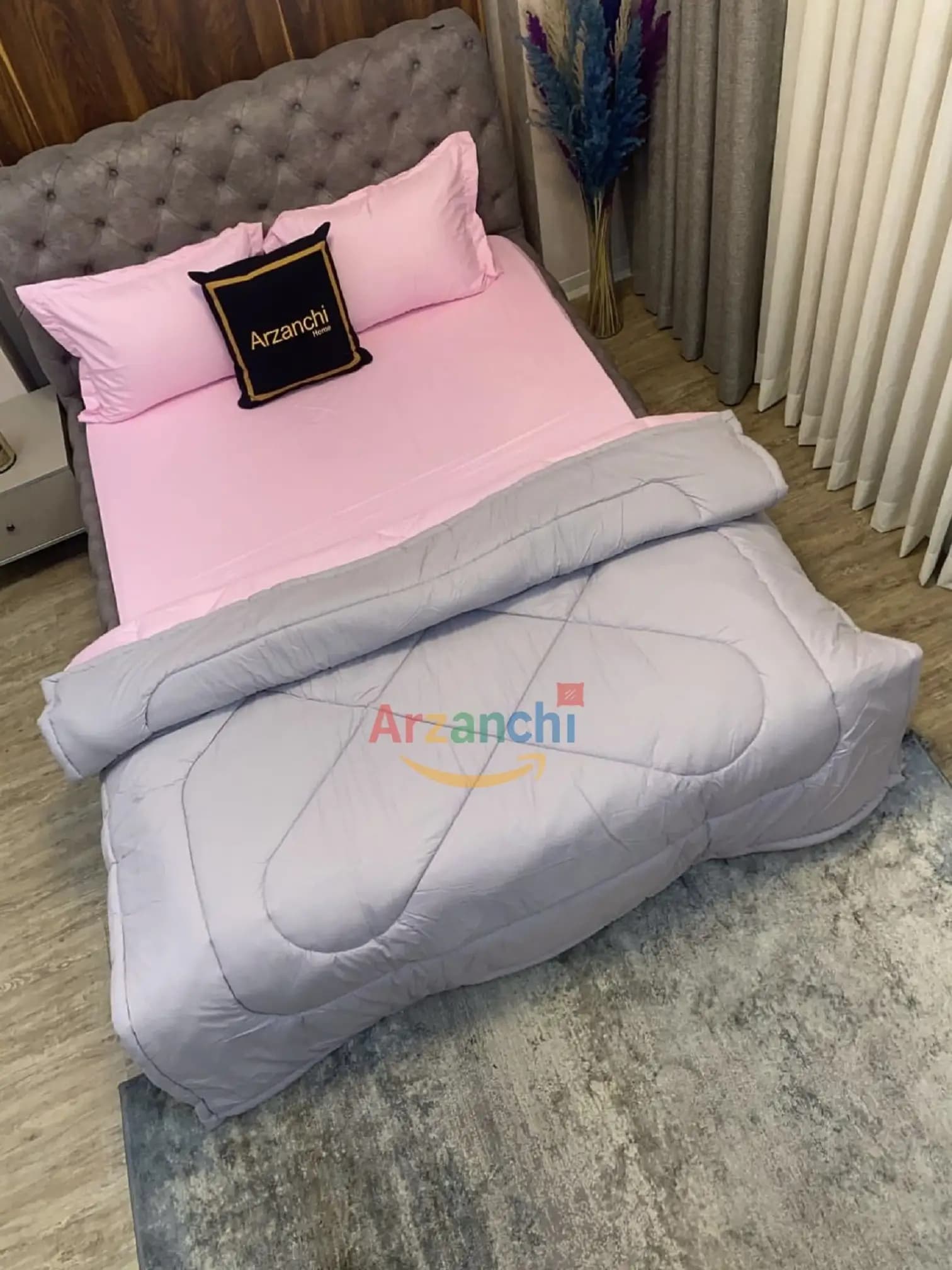 روتختی ساده طوسی و صورتی کد S254 ارزانچی