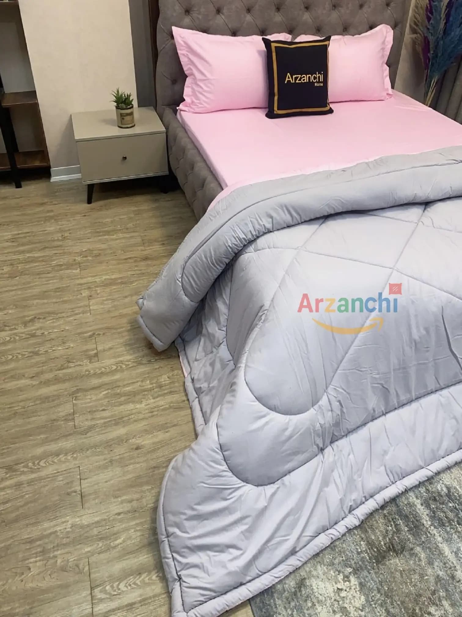 روتختی ساده طوسی و صورتی کد S254 ارزانچی — تصویر ۲