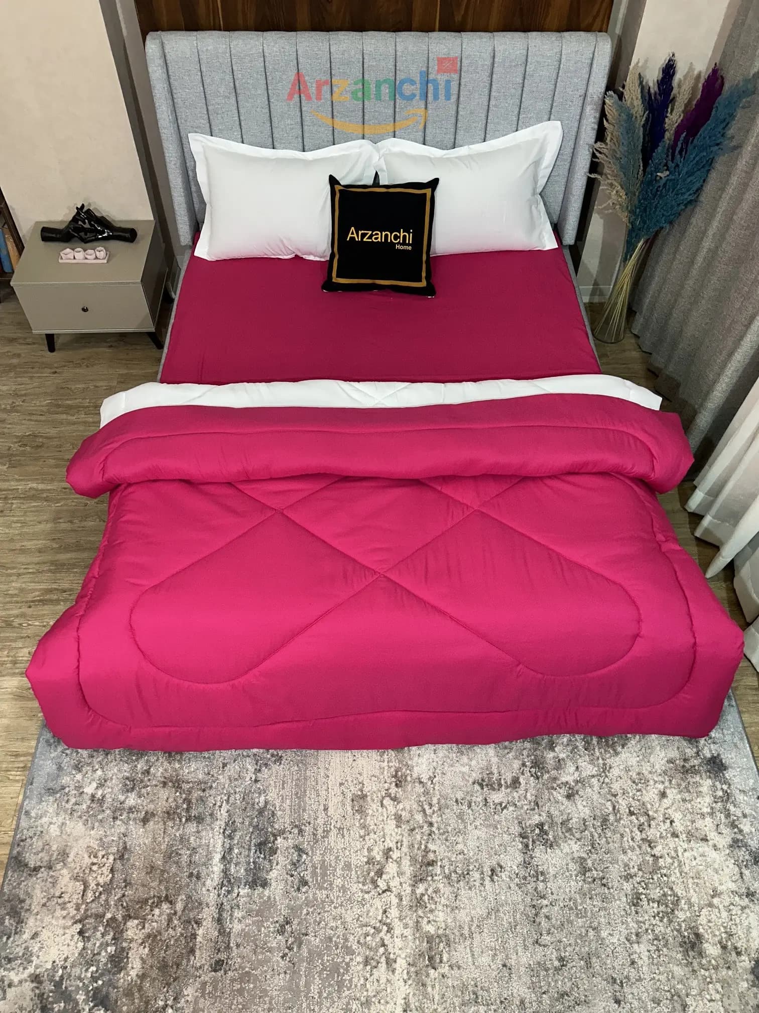 روتختی ساده سفید و سرخابی کد S701 ارزانچی — تصویر ۲