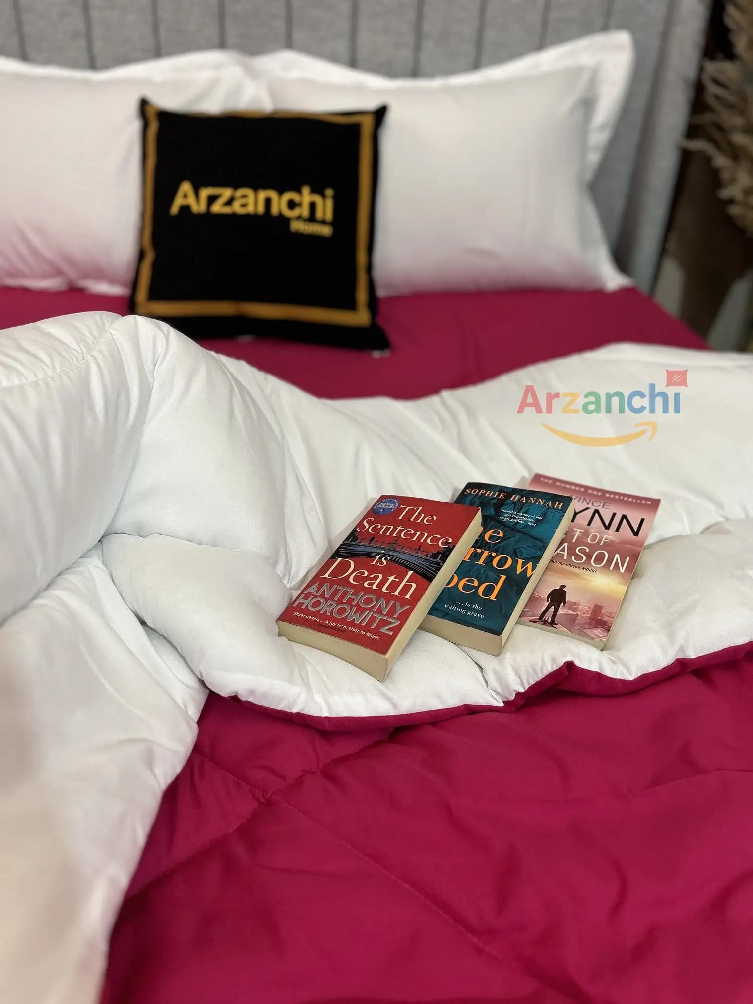 روتختی ساده سفید و سرخابی کد S701 ارزانچی — تصویر ۳