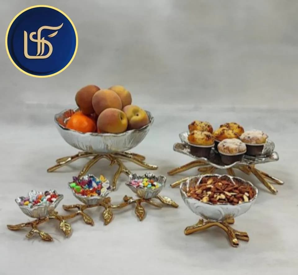 سرویس 4 پارچه پذیرایی آلومینیومی طرح لوتوس