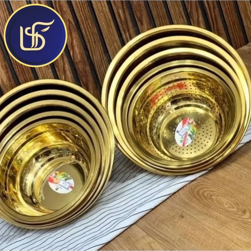 سرویس آبکش و لگن 10 پارچه طلایی یونیک — تصویر ۴