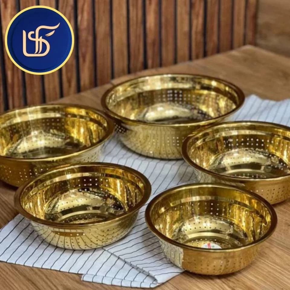 سرویس آبکش و لگن 10 پارچه طلایی یونیک — تصویر ۵