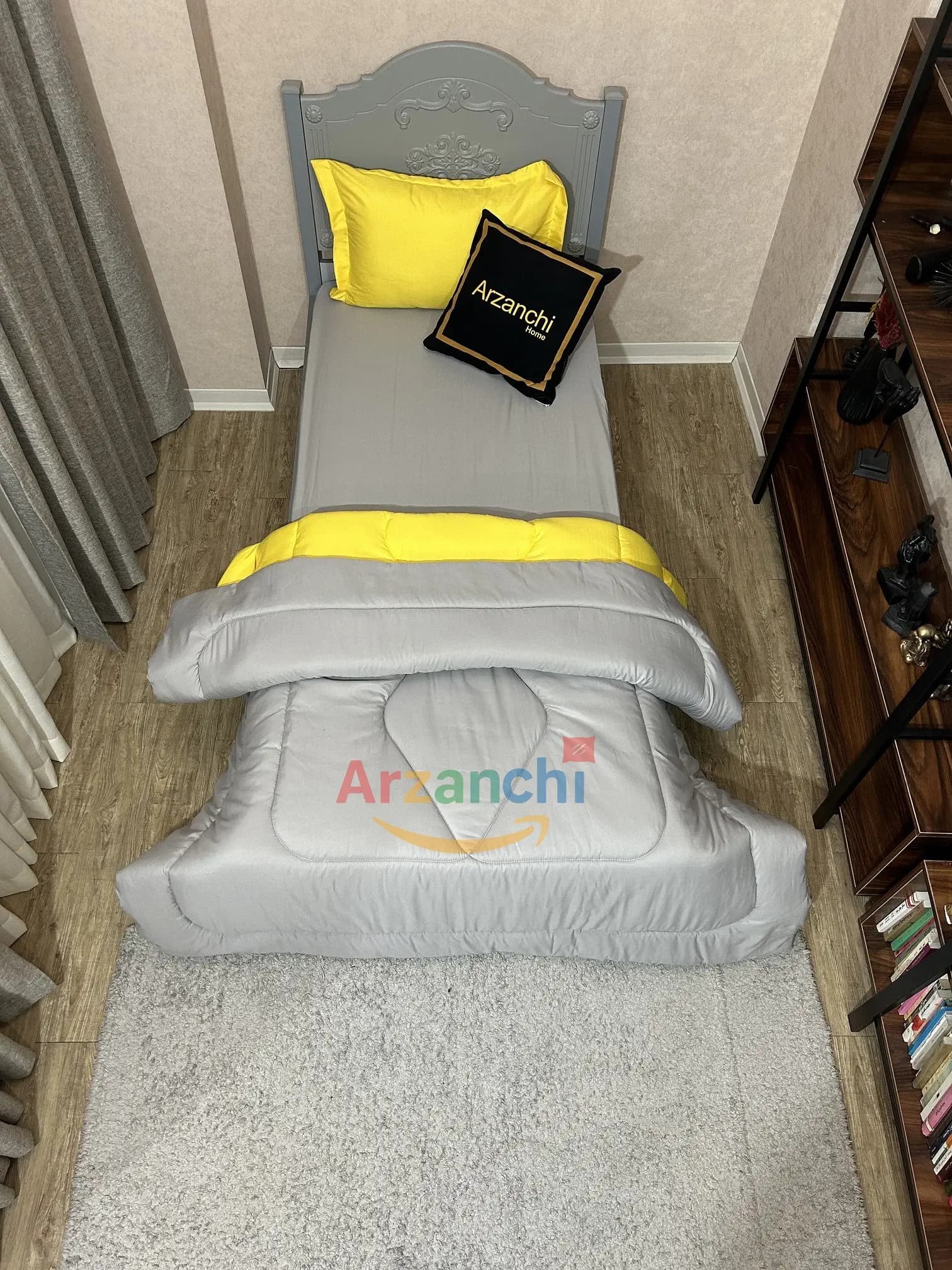 روتختی ساده طوسی و زرد کد S823 ارزانچی — تصویر ۲