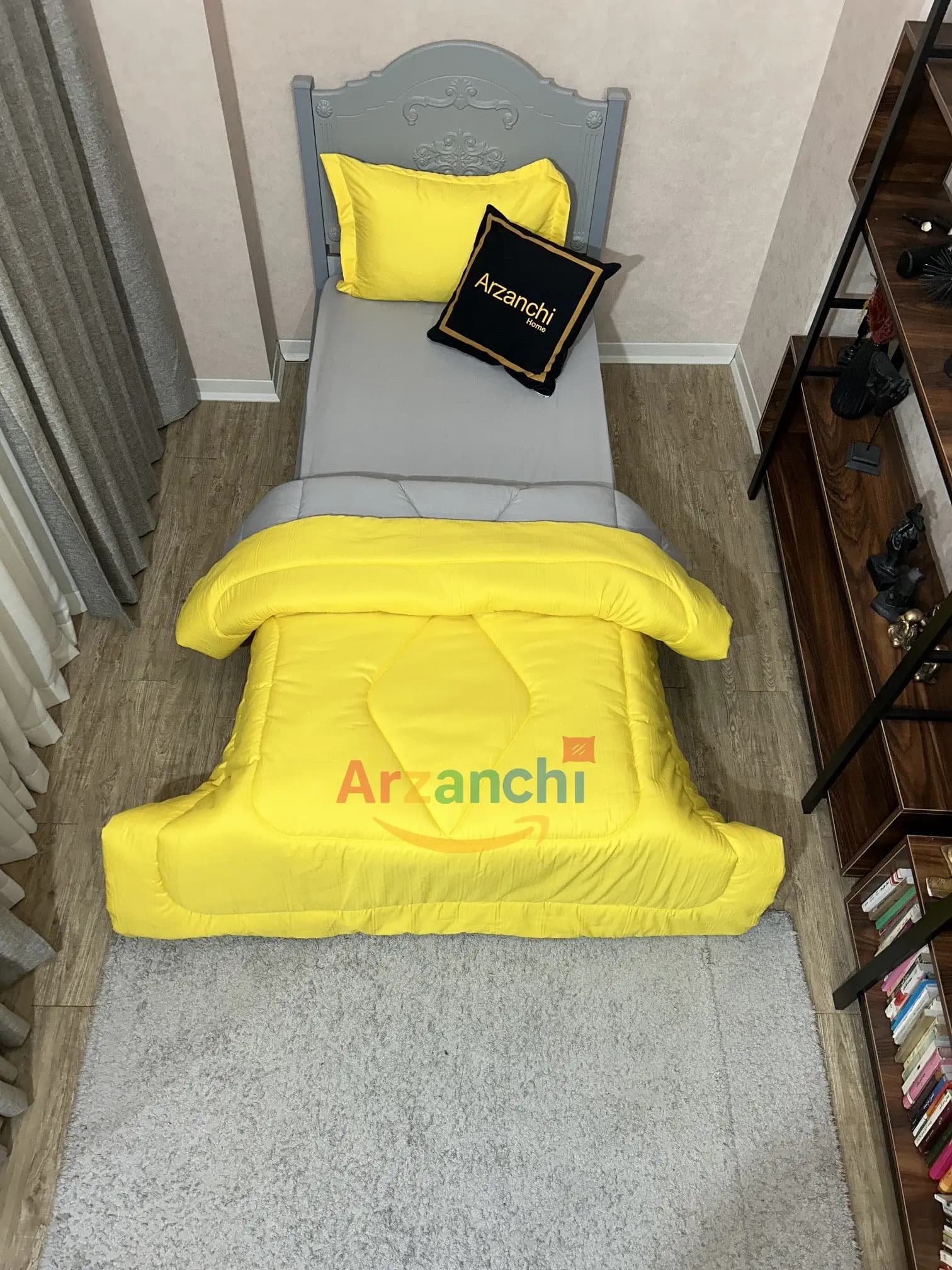 روتختی ساده طوسی و زرد کد S823 ارزانچی