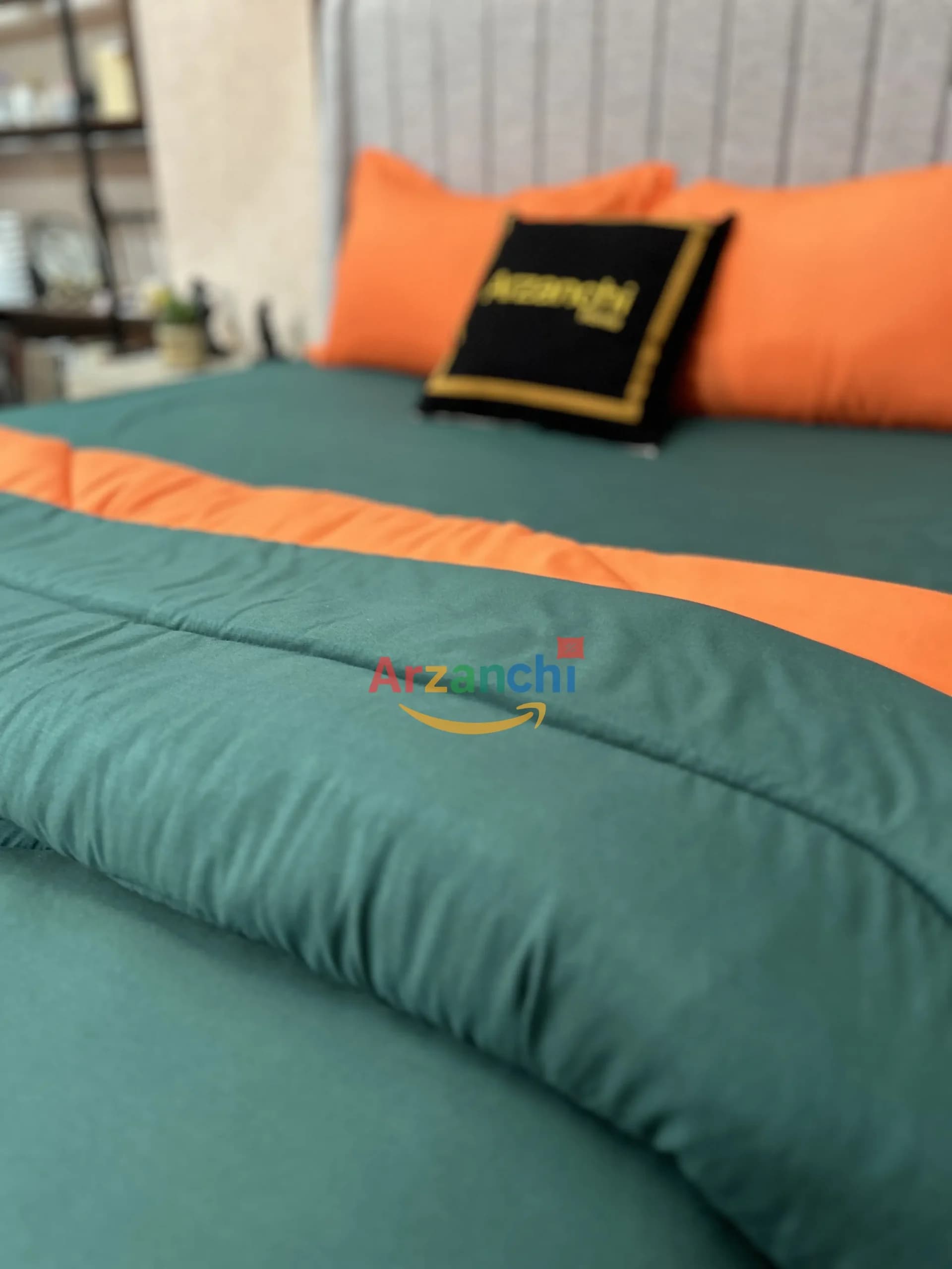 روتختی ساده سبزیشمی و نارنجی کد S711 ارزانچی — تصویر ۷