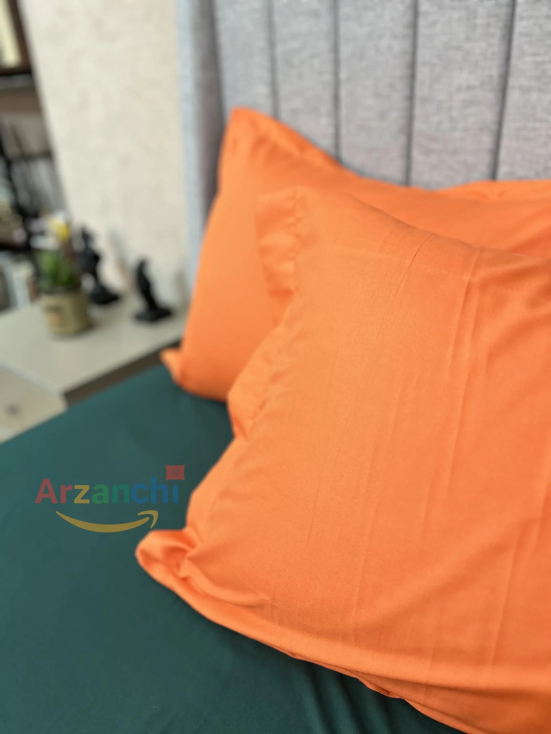روتختی ساده سبزیشمی و نارنجی کد S711 ارزانچی — تصویر ۶