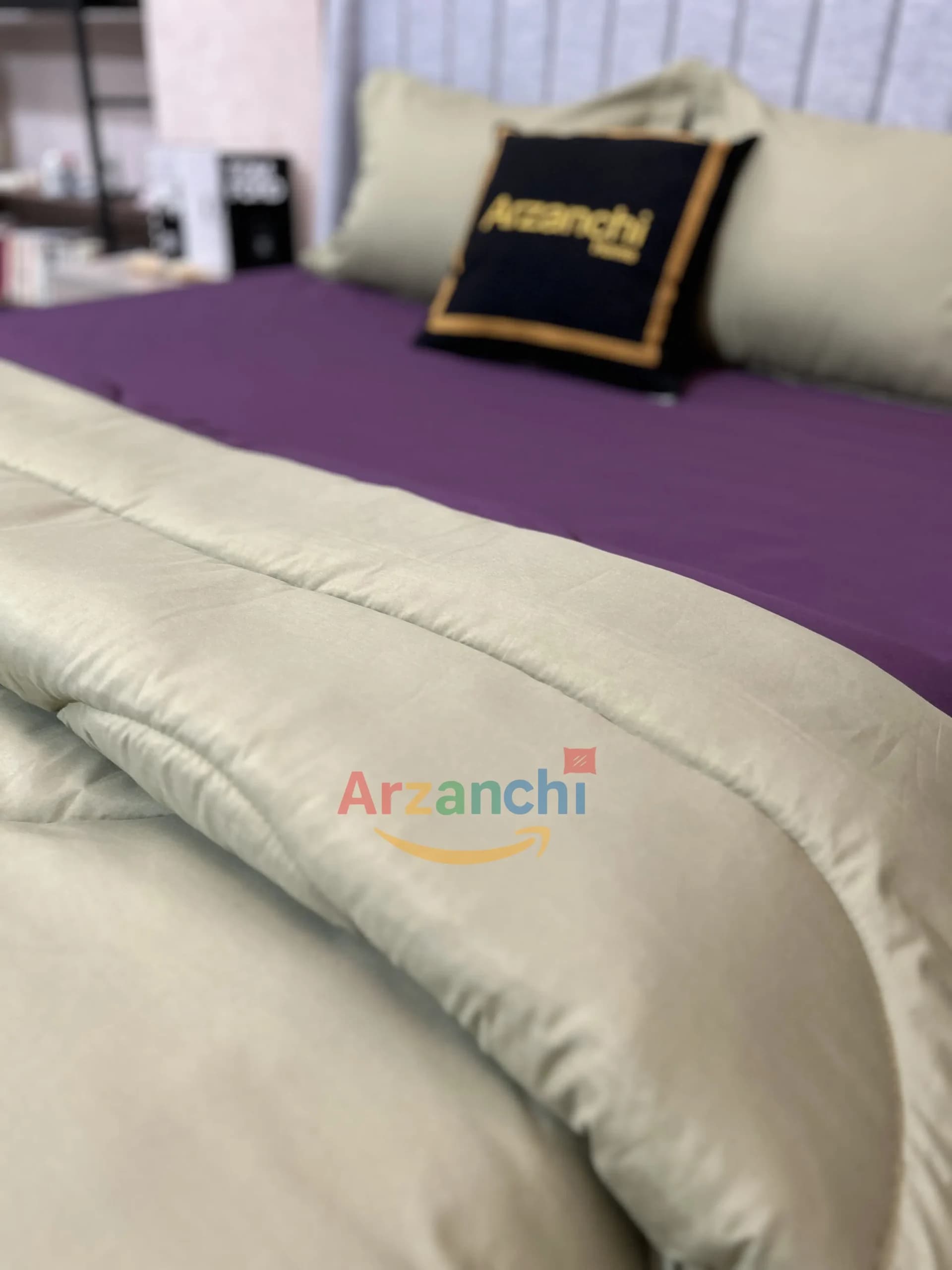روتختی ساده سبزصدری و بنفش بادمجونی کد S743 ارزانچی — تصویر ۲