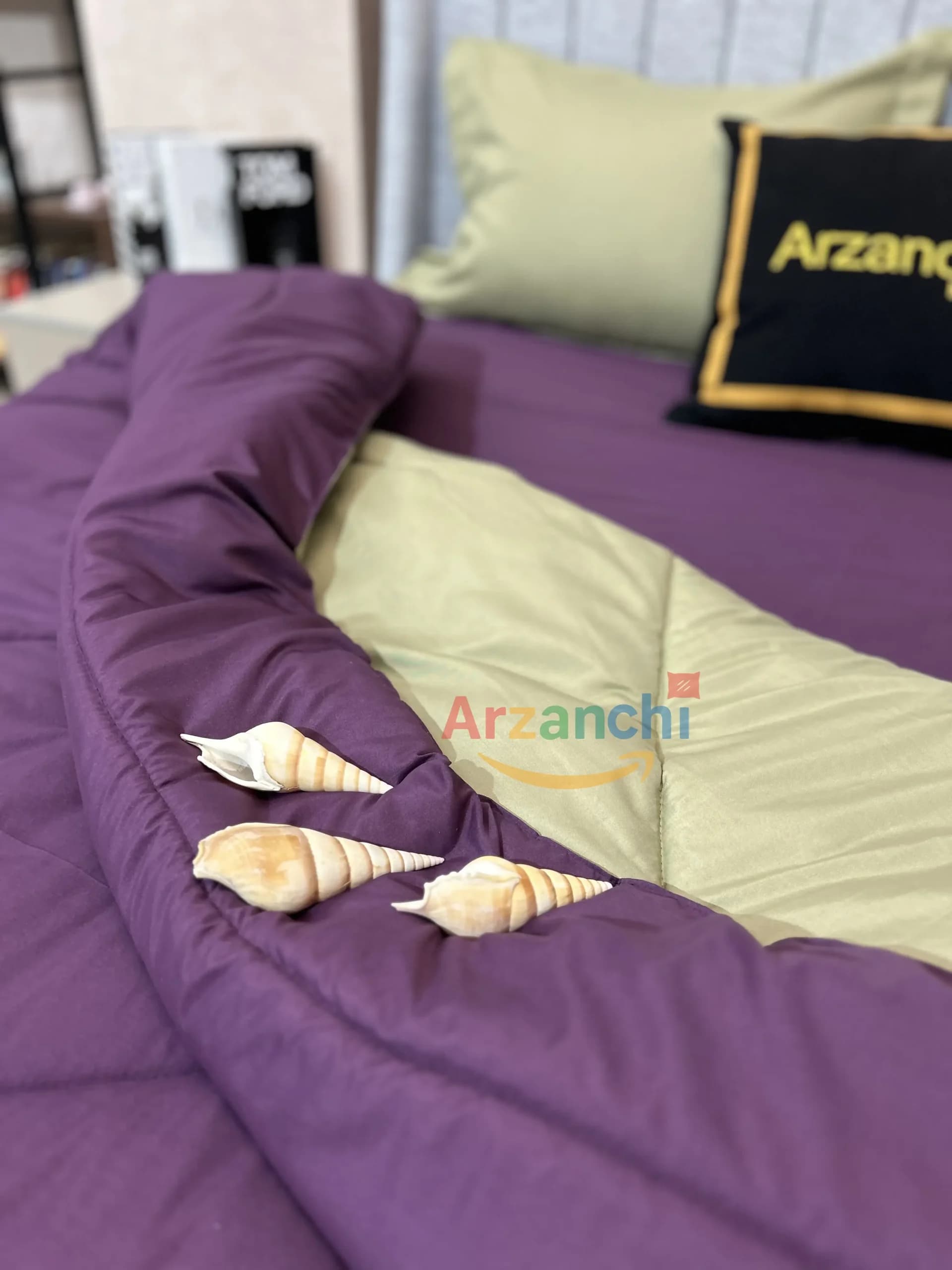 روتختی ساده سبزصدری و بنفش بادمجونی کد S743 ارزانچی — تصویر ۵