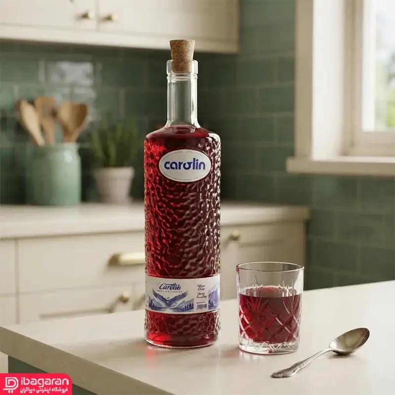 بطری شیشه ای شفاف 1 لیتری کارولین مدل دونا 627
