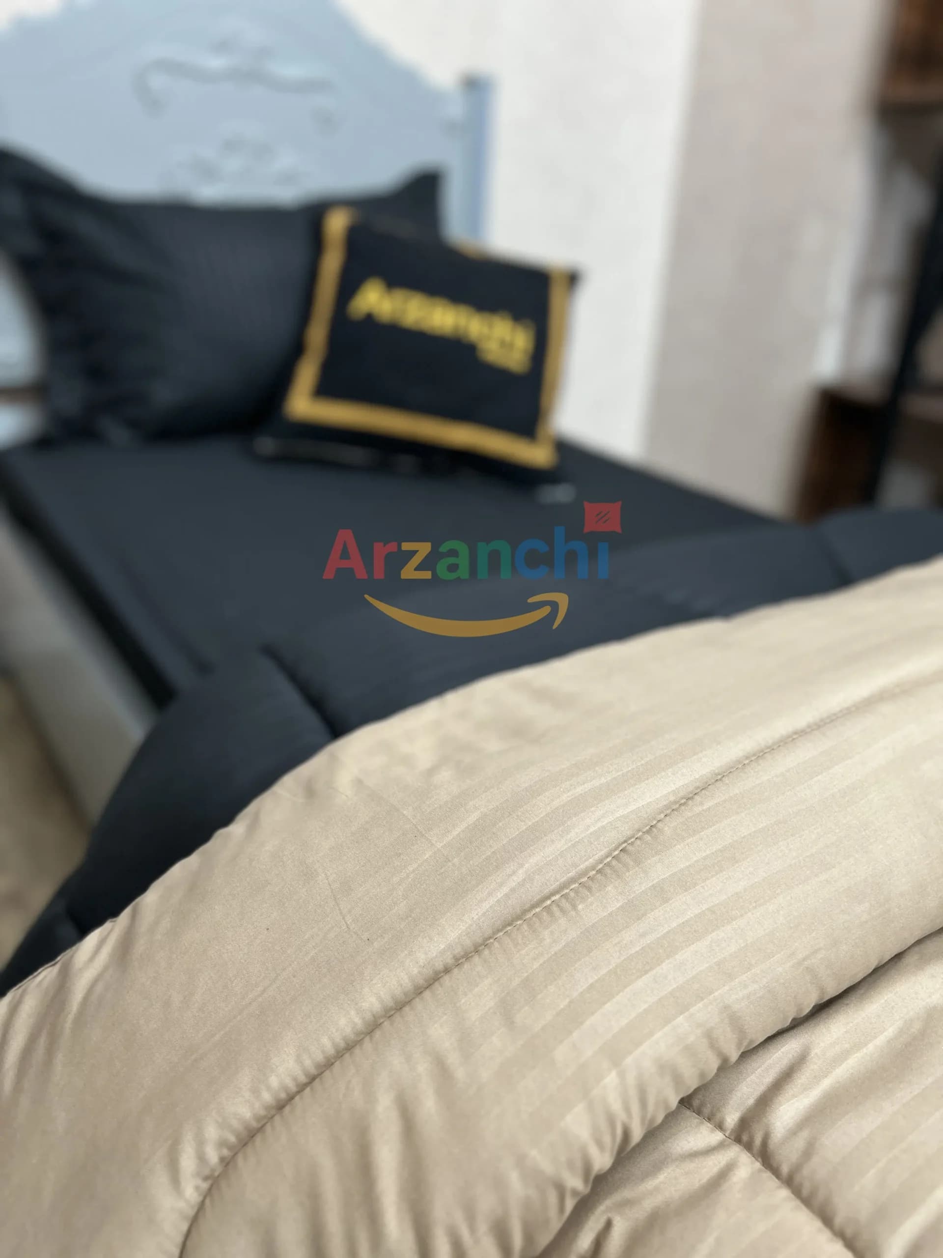 روتختی هتلی مشکی و کاراملی کد H741 ارزانچی — تصویر ۴