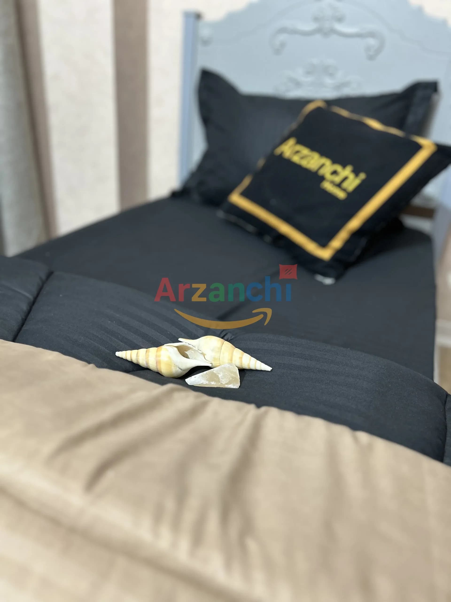 روتختی هتلی مشکی و کاراملی کد H741 ارزانچی — تصویر ۲