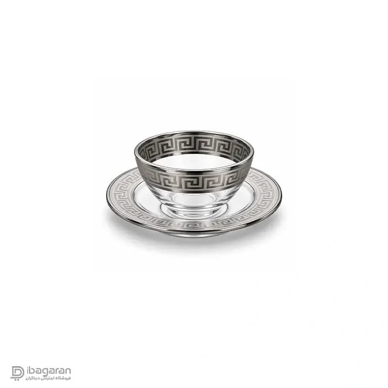 پیاله و پیش دستی بلور ایرانی حاشیه ورساچه — تصویر ۴