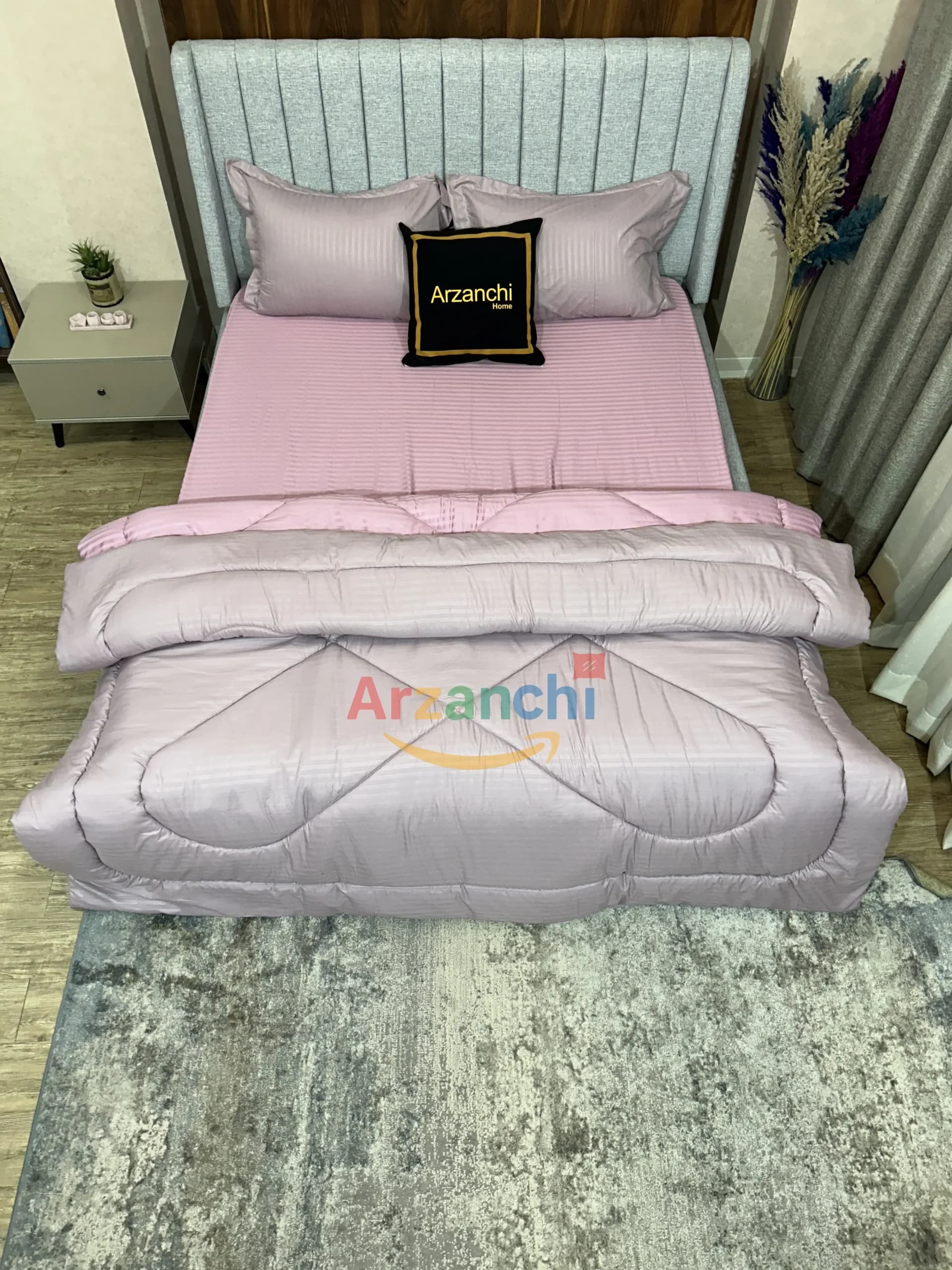 روتختی یک و نیم نفره هتلی کالباسی تیره و روشن کد H738 ارزانچی — تصویر ۵