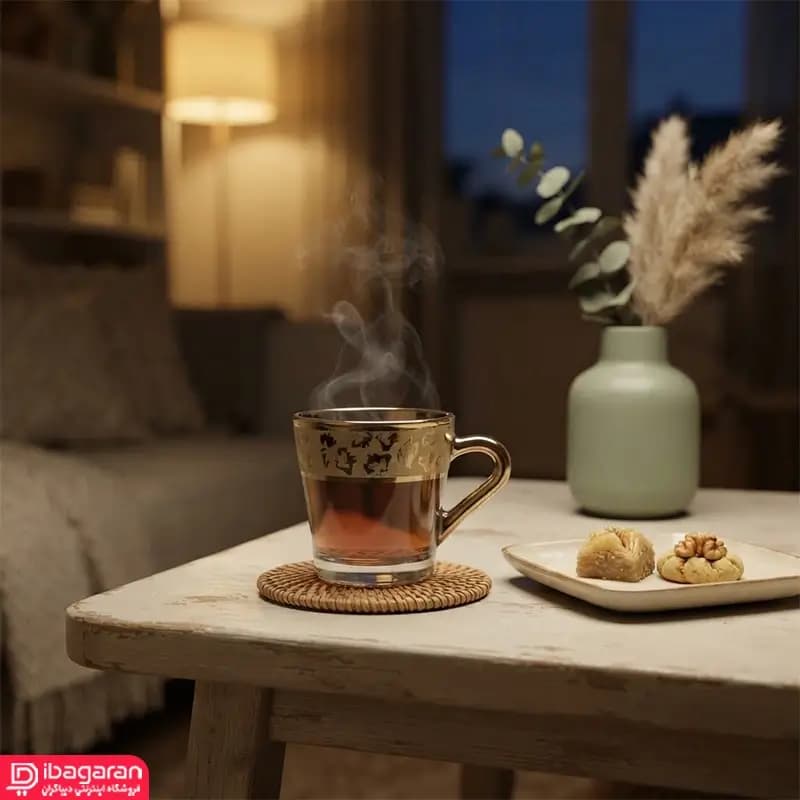 فنجان بلور ایرانی 195 سی سی حاشیه پلنگی — تصویر ۷