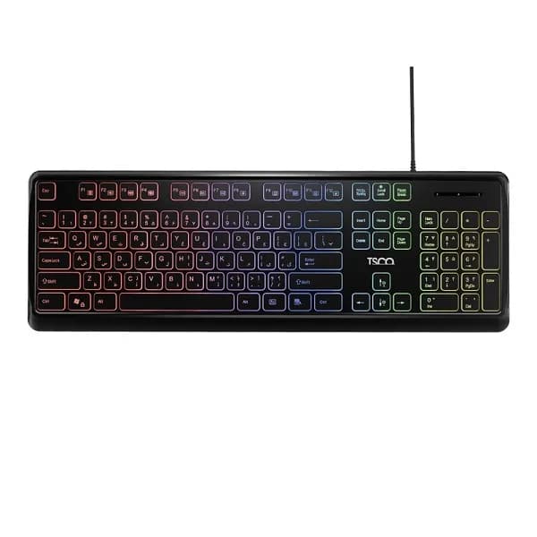کیبورد تسکو مدل TK 8046،سوییچ ممبران، Full-size، نورپردازی RGB اصلی