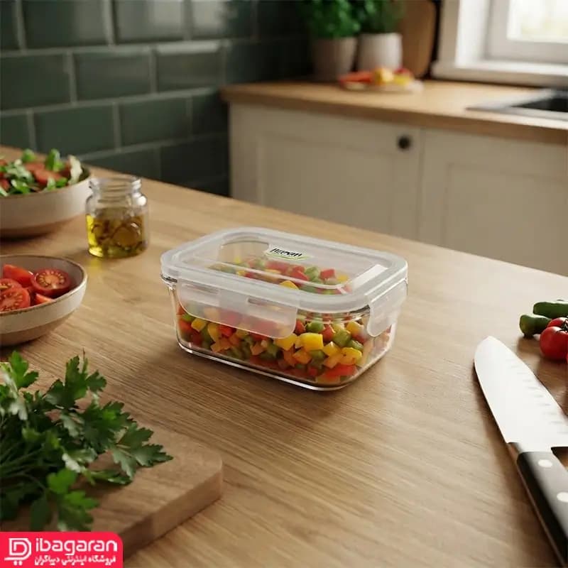 ظرف نگهدارنده شیشه ای لیمون 400 میلی لیتر مدل 1804