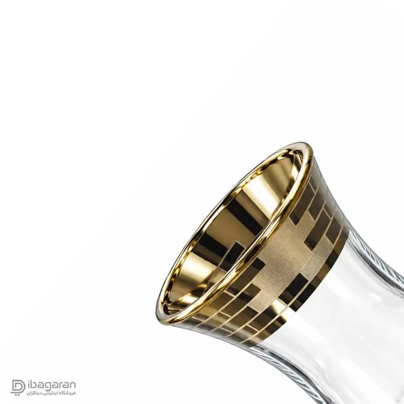 استکان کمر باریک و نعلبکی بلور کاوه طرح آجری — تصویر ۵