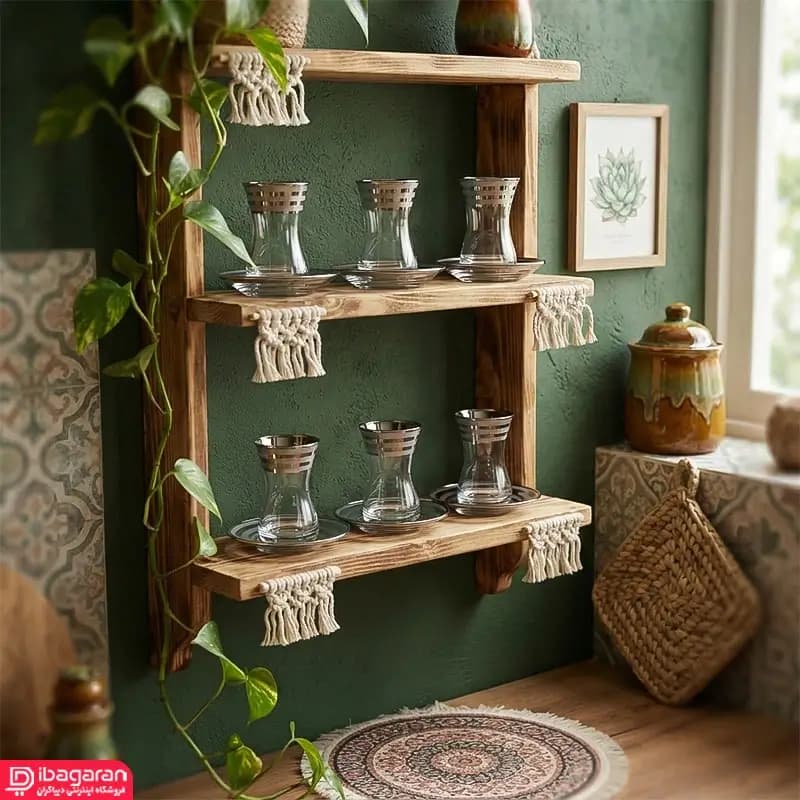 استکان کمر باریک با نعلبکی لب نقره ای بلور کاوه مدل 006