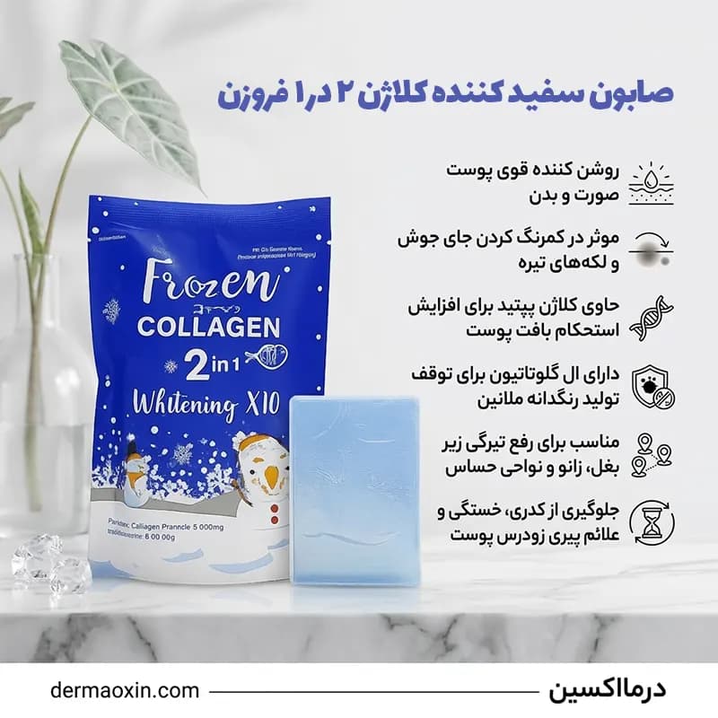 صابون سفید کننده کلاژن 2 در 1 فروزن — تصویر ۴