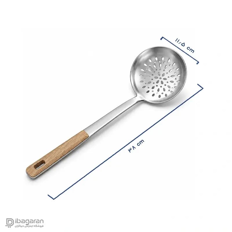 کفگیر آبکش دسته چوبی ریما مدل 13297 — تصویر ۲