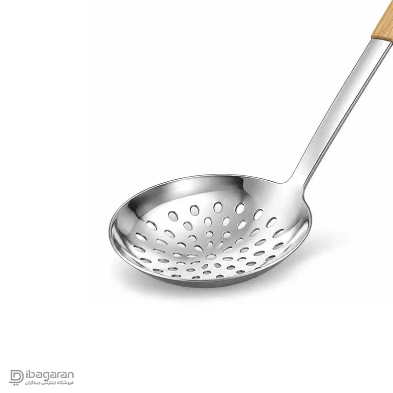 کفگیر آبکش دسته چوبی ریما مدل 13297 — تصویر ۳