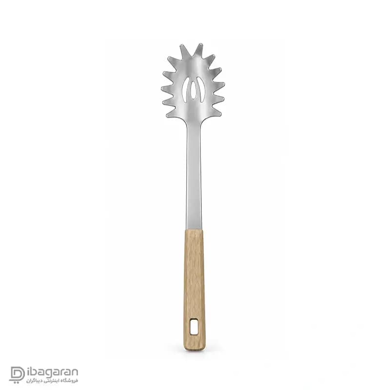 قاشق ماکارونی استیل دسته چوبی ریما مدل 13292 — تصویر ۳