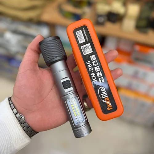 چراغ قوه شارژی زینگارو Zingaro مدل KM-286 با قابلیت زوم و چراغ بغل