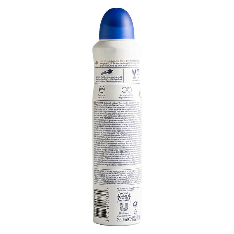 اسپری ضد تعریق داو مدل Original Advance Care حجم 250 میلی لیتر — تصویر ۲