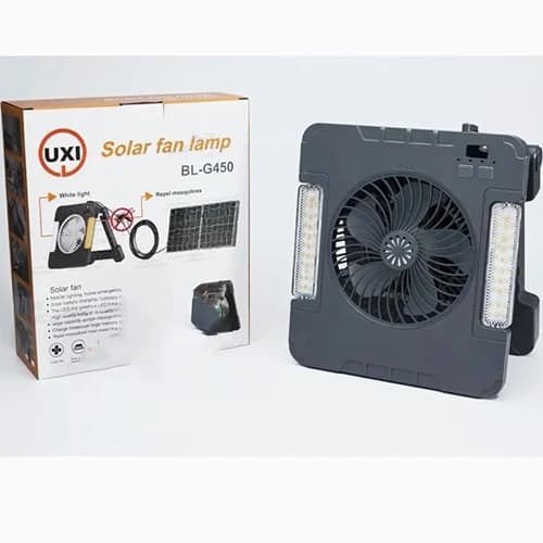 پنکه شارژی خورشیدی با چراغ ضد حشره UXI مدل BL-G450