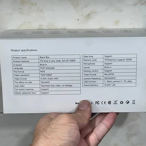 دوربین ثبت وقایع خودرو 4 لنزه وای فای دار بلک باکس WDR3 — تصویر ۶