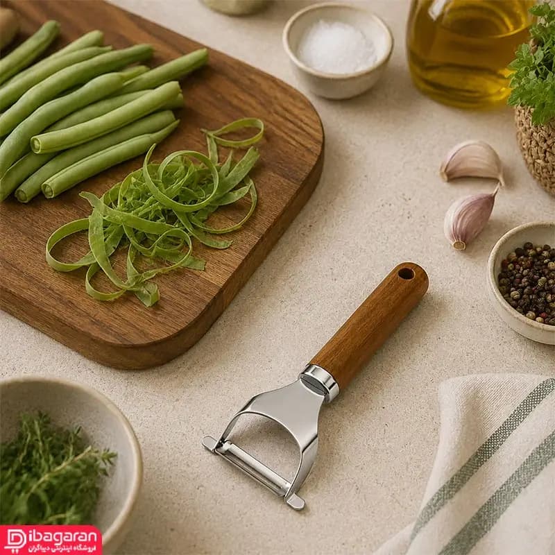 پوست کن استیل دسته چوبی ریما مدل 13253