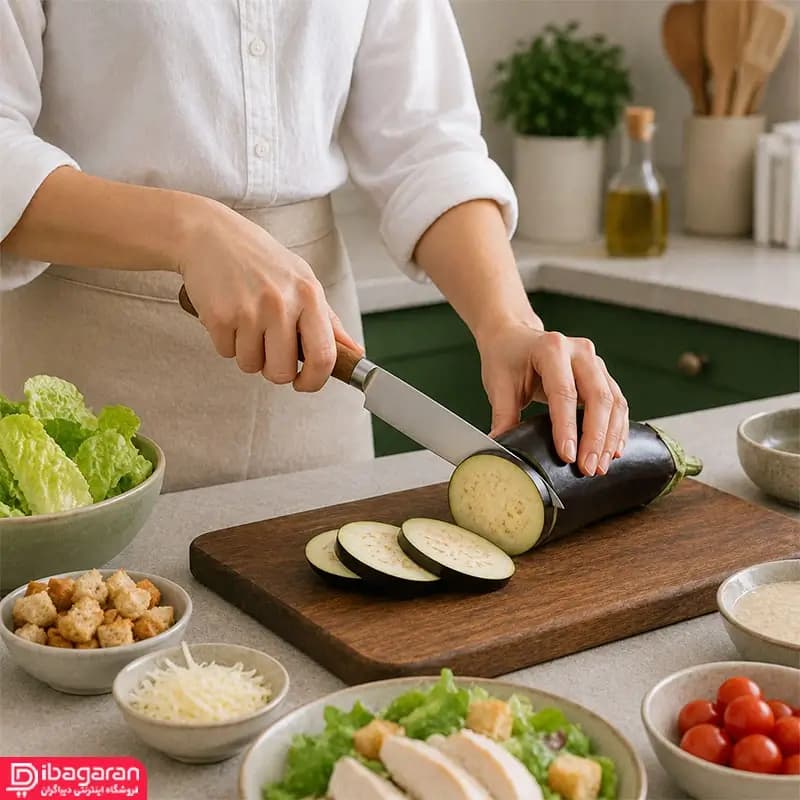 چاقو آشپزخانه دسته چوبی ریما مدل 13250 — تصویر ۶