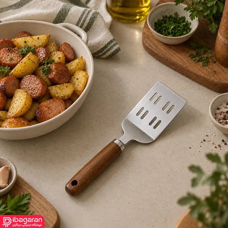 کفگیر تخت شیاردار استیل ریما مدل 13243