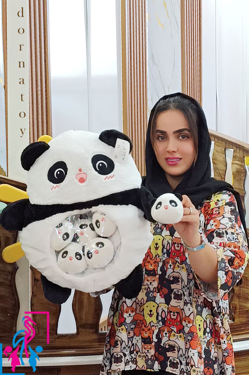عروسک پاندا بچه دار