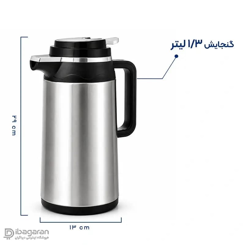 فلاسک استیل یونیک با محفظه شیشه ای — تصویر ۴
