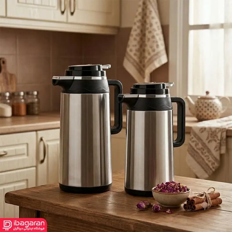 فلاسک استیل یونیک با محفظه شیشه ای