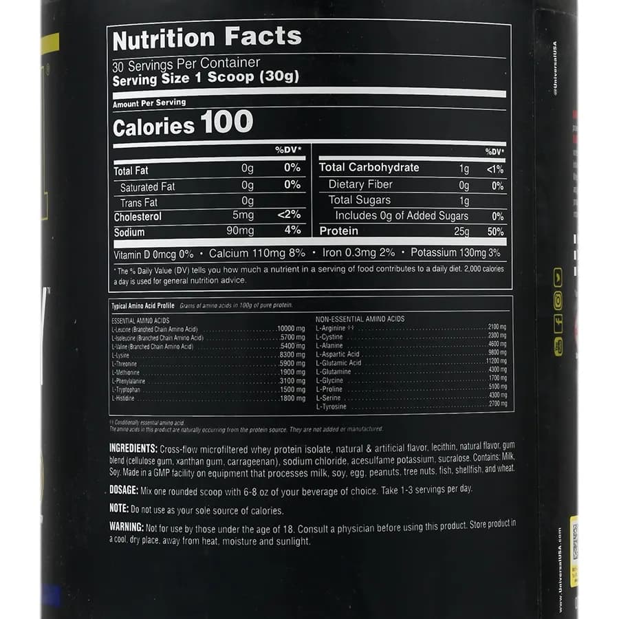 پروتيين ايزوله – اولترا ايزو وي | Universal Ultra Iso Whey — تصویر ۲