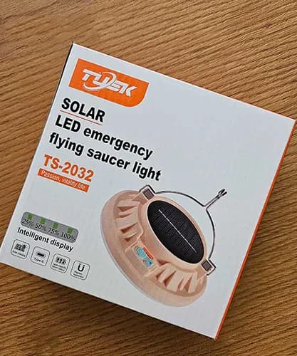چراغ کمپینگ شارژی خورشیدی آویز و مگنت‌دار مدل TS-2032 — تصویر ۵