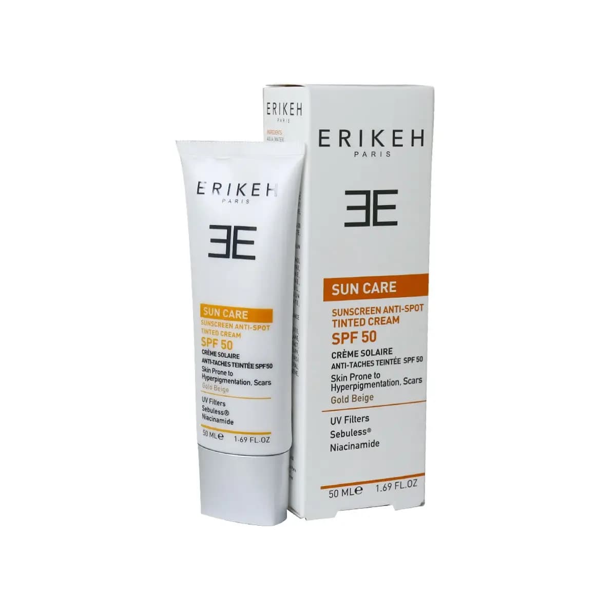 کرم ضد آفتاب و ضد لک SPF50 (بژ طلایی) | اریکه