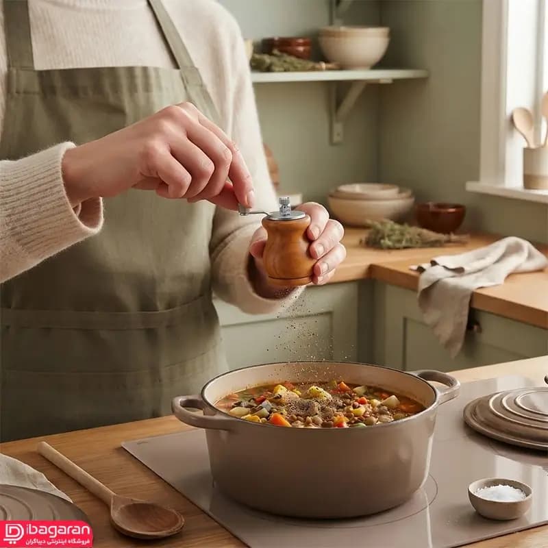 قهوه ساب دستی چوبی و استیل ریما مدل 13308 — تصویر ۶