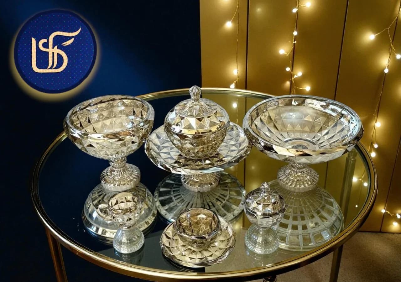 سرویس پذیرایی بلور رنگ شامپاینی