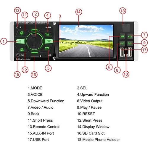 پخش تصویری خودرو بلوتوث دار Car MP5 Player مدل 4052AI — تصویر ۷