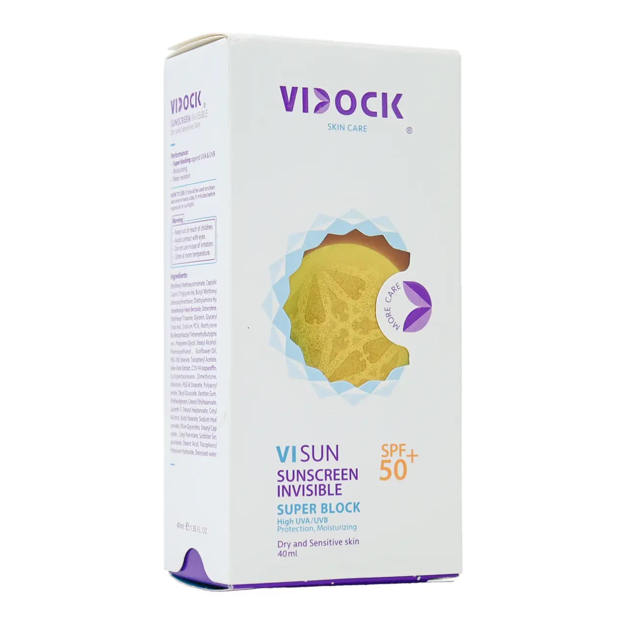 کرم ضد آفتاب بی رنگ پوست خشک و حساس ویدک SPF50